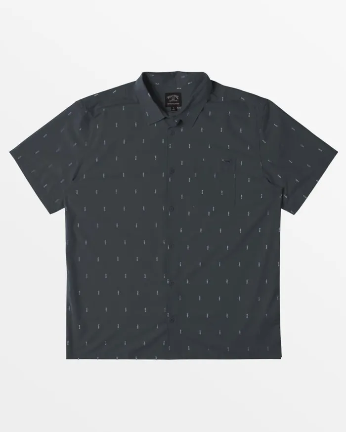 Mens Surftrek Trail Short Sleeve Woven Shirt Navy Billabong Shirts