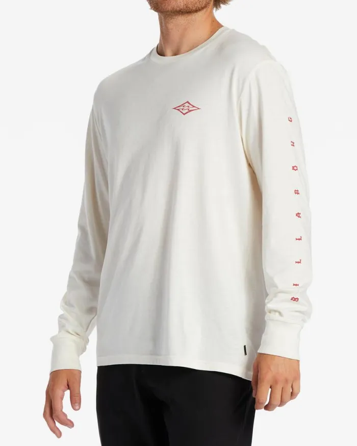 Mens Unity Long Sleeve TShirt Off White Billabong TShirts