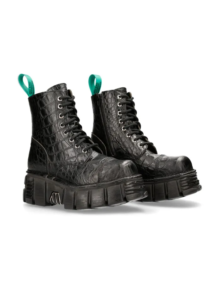 Military New Rock Women Ankle Boot Metallic MMili083cV12