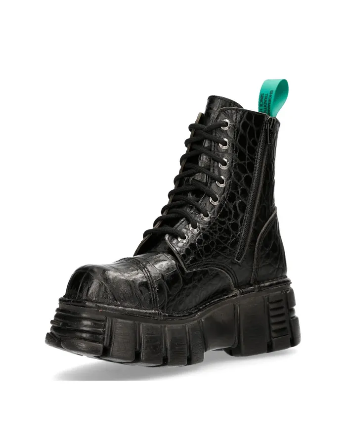 Military New Rock Women Ankle Boot Metallic MMili083cV12