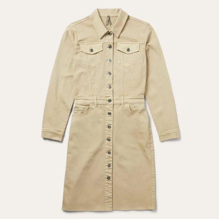 Mini Women Stetson Workwear Inspired Shirt Dress Tan