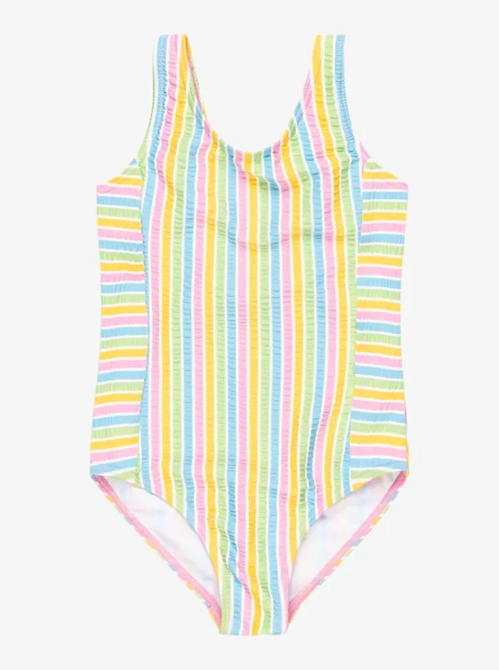 Mirage Stripe 8211 One Piece Swimsuit For Girls 2 8211 7 Cloud Dancer Mirage Stripe Kids Roxy Swimsuits