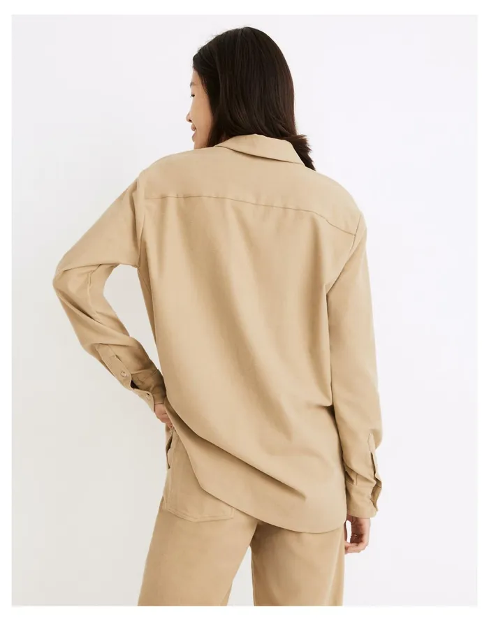 Moleskin Sunday Shirt Ash Green Women Madewell Tops and Shirts