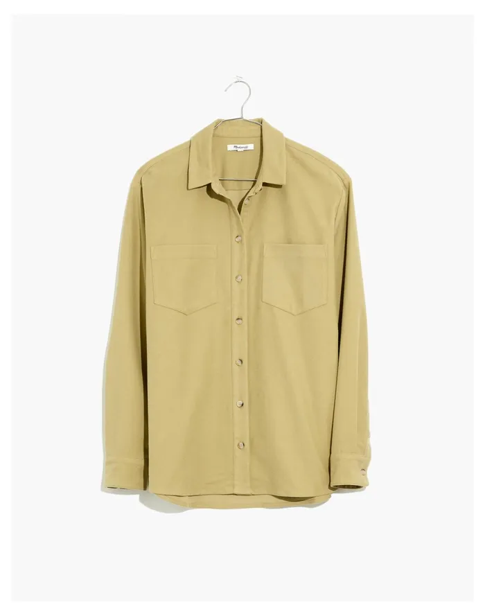 Moleskin Sunday Shirt Ash Green Women Madewell Tops and Shirts