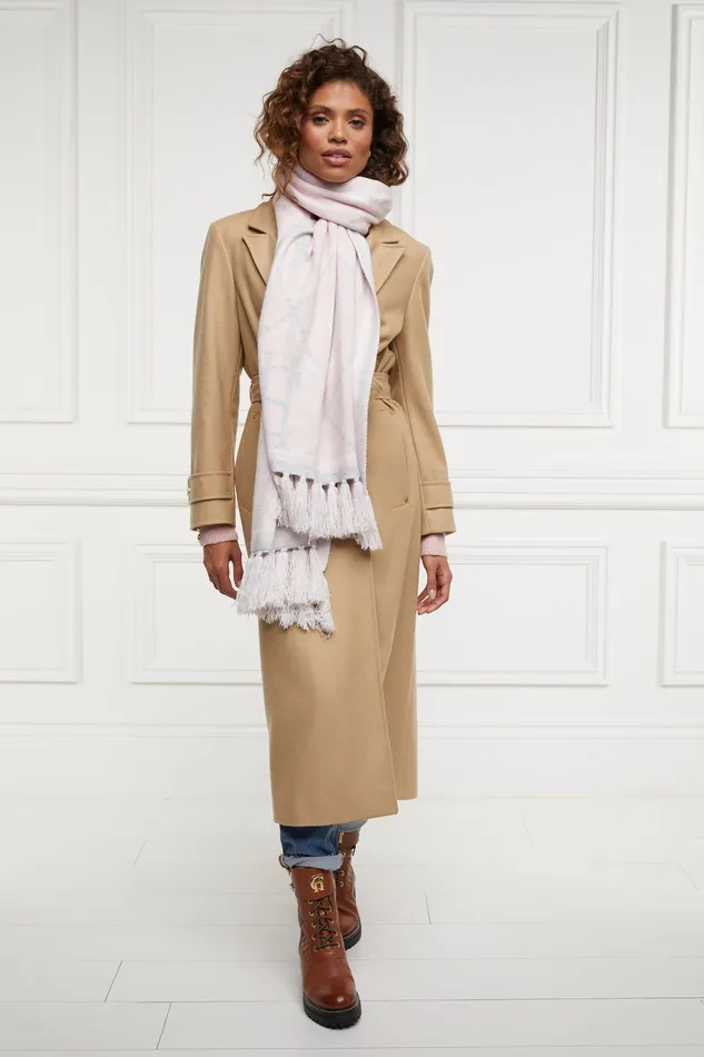 Monogram Scarf Blush Pink Women Holland Cooper Scarves Monogram Scarf Blush Pink Women Holland Cooper Scarves