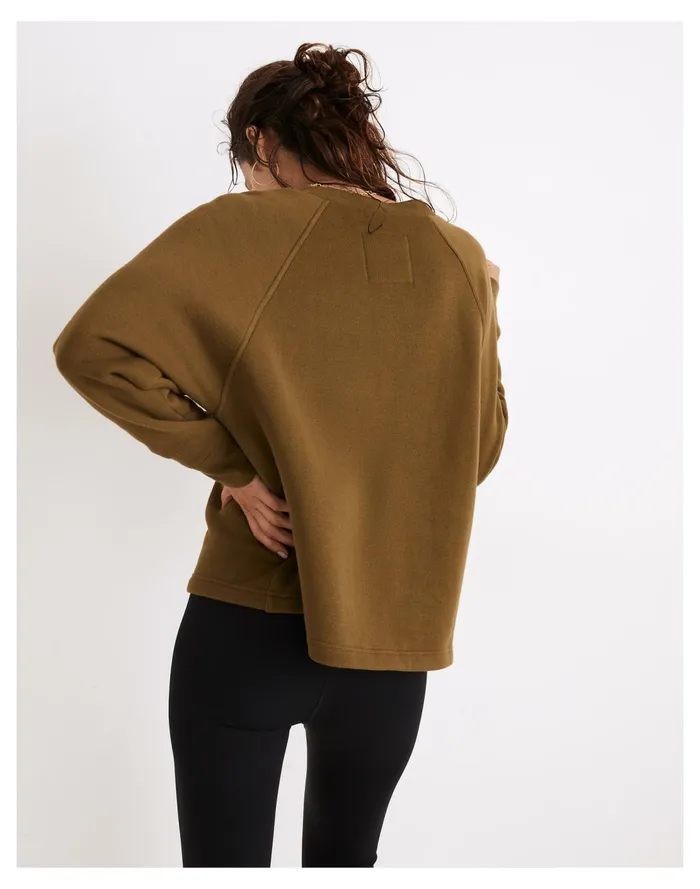 MWL Betterterry Henley Sweatshirt Desert Moss Women Madewell MWL Athleisure