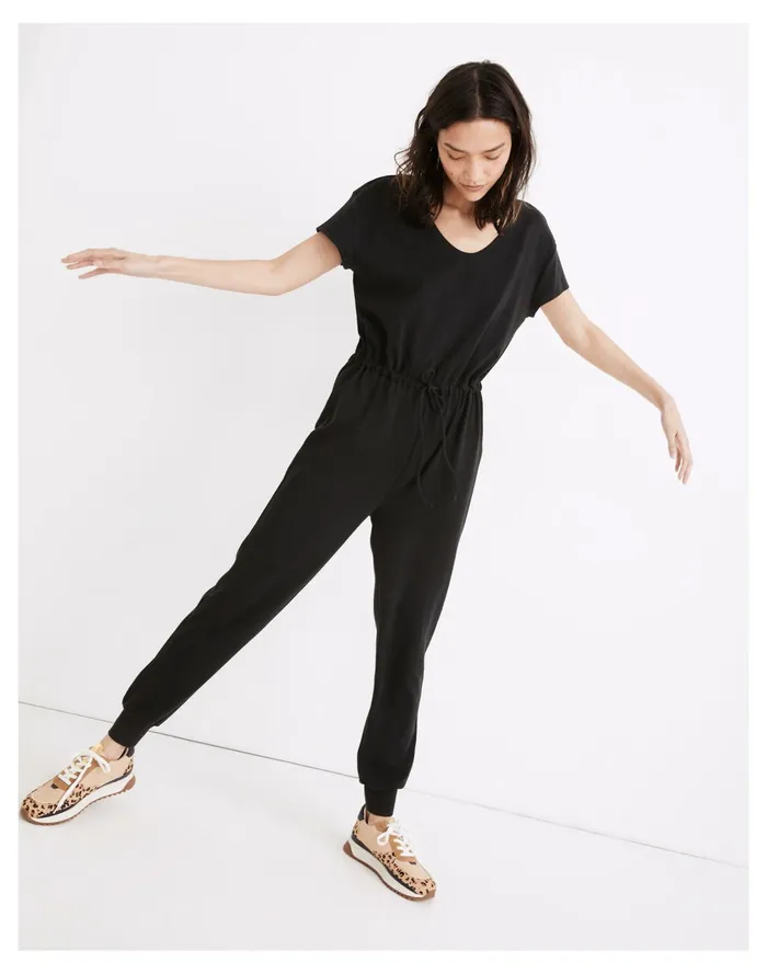 MWL Breeze Drawstring Jumpsuit True Black Women Madewell Pajamas