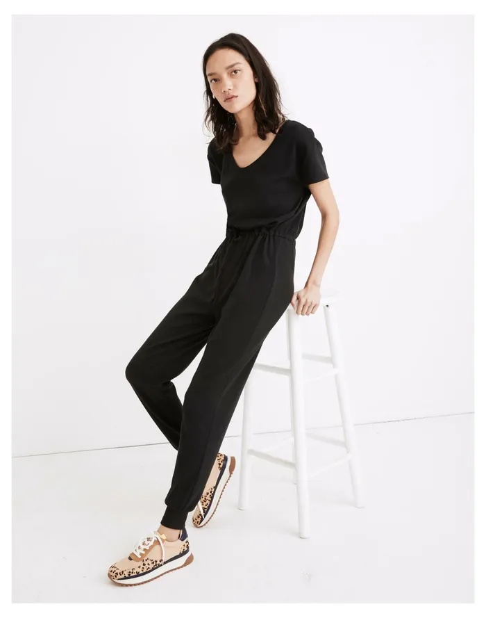 MWL Breeze Drawstring Jumpsuit True Black Women Madewell Pajamas