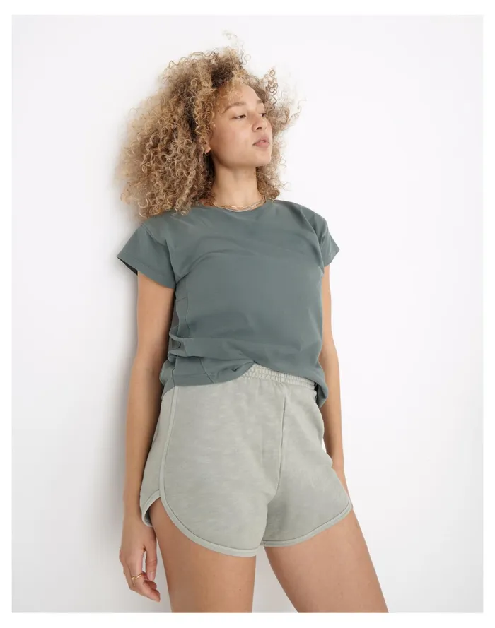 MWL Curved Hem Sweatshorts Frosted Willow Women Madewell MWL Athleisure