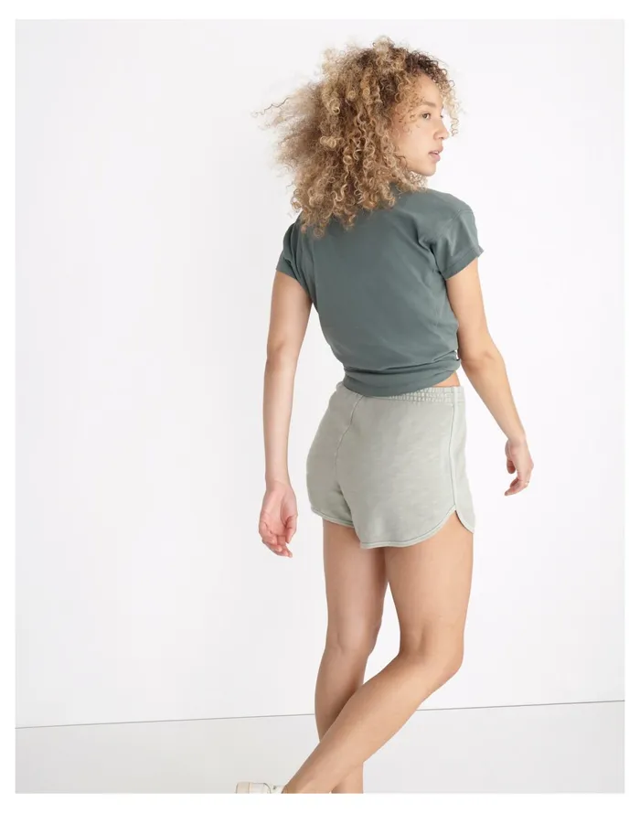 MWL Curved Hem Sweatshorts Frosted Willow Women Madewell MWL Athleisure MWL Curved Hem Sweatshorts Frosted Willow Women Madewell MWL Athleisure
