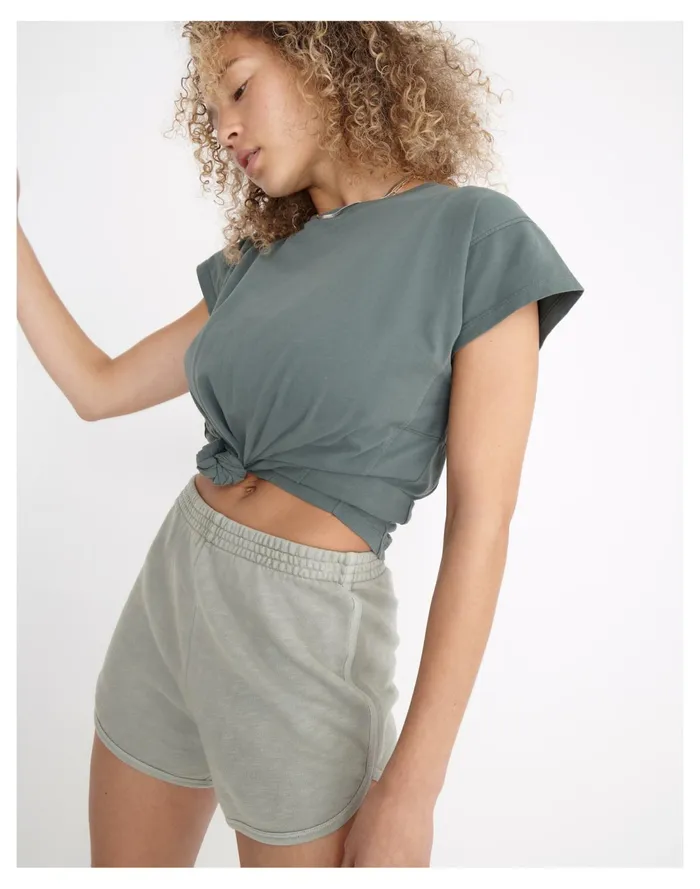 MWL Curved Hem Sweatshorts Frosted Willow Women Madewell MWL Athleisure MWL Curved Hem Sweatshorts Frosted Willow Women Madewell MWL Athleisure
