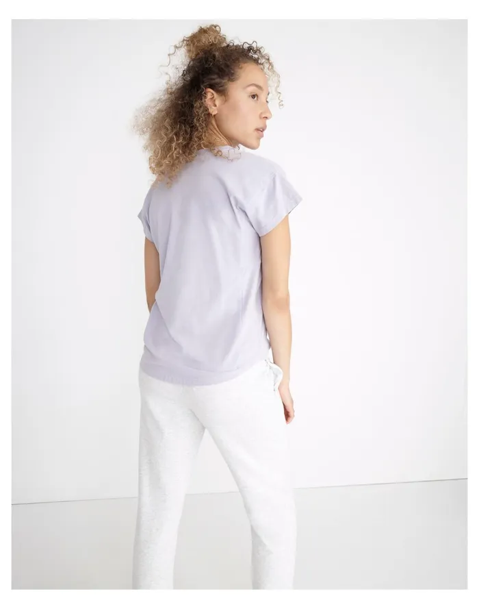 MWL Seamed Tee Distant Lavender Women Madewell Activewear MWL Seamed Tee Distant Lavender Women Madewell Activewear