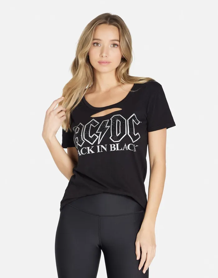 Myra ACDC Crystals Black Women039s Lauren Moshi Short Sleeve