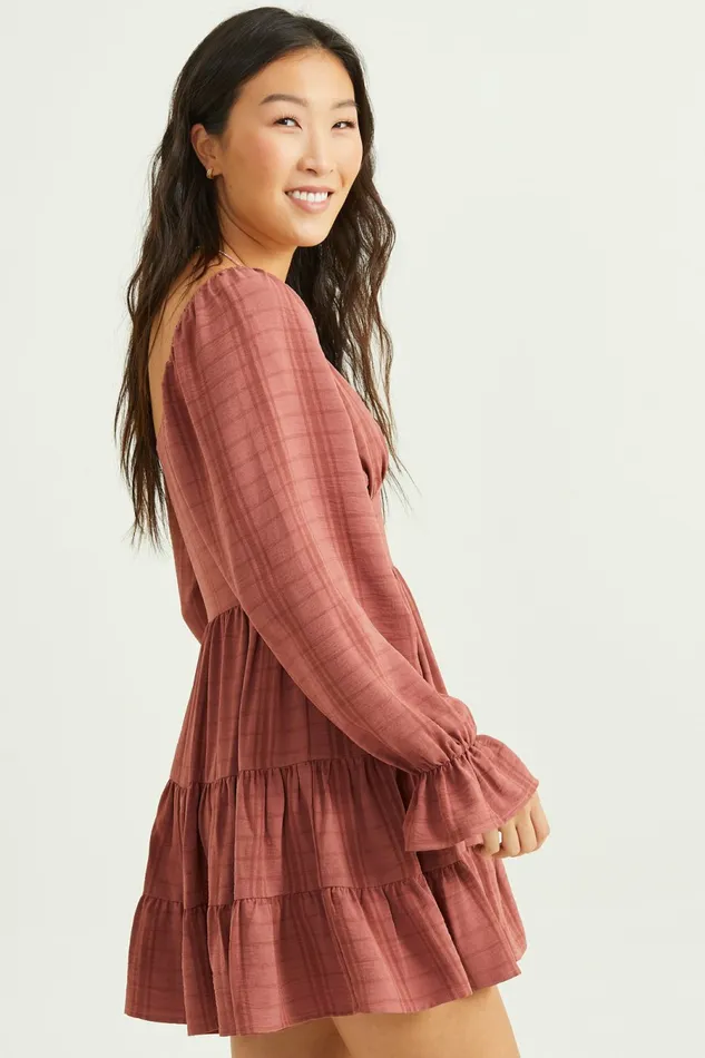Natalie Plaid Tiered Dress Mini Altar8217d State Women