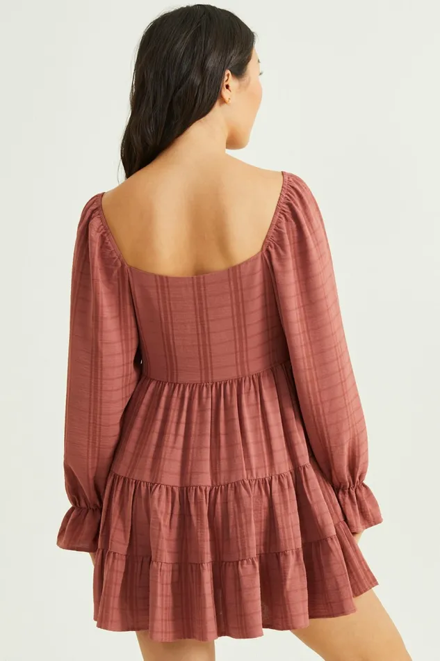 Natalie Plaid Tiered Dress Mini Altar8217d State Women