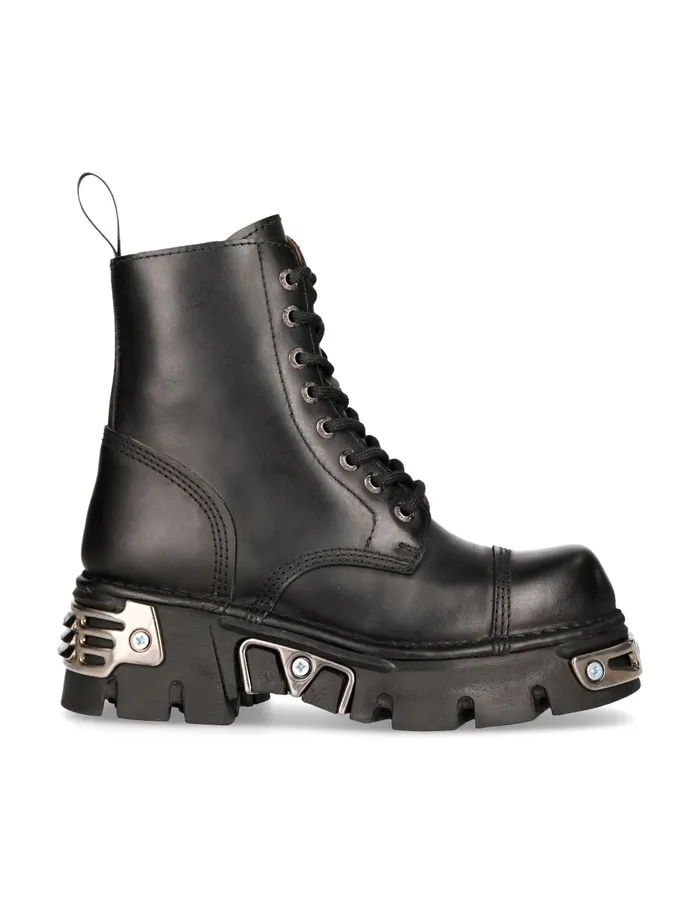 New Rock Boots WomenMen Ankle Boot Black Reactor With Laces MNewmili083S35 New Rock Boots WomenMen Ankle Boot Black Reactor With Laces MNewmili083S35