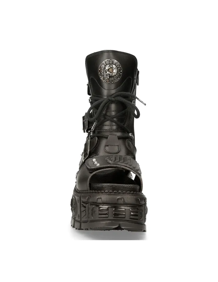 New Rock Platform WomenMen Ankle Boot Black Tank MBios107V1 New Rock Platform WomenMen Ankle Boot Black Tank MBios107V1