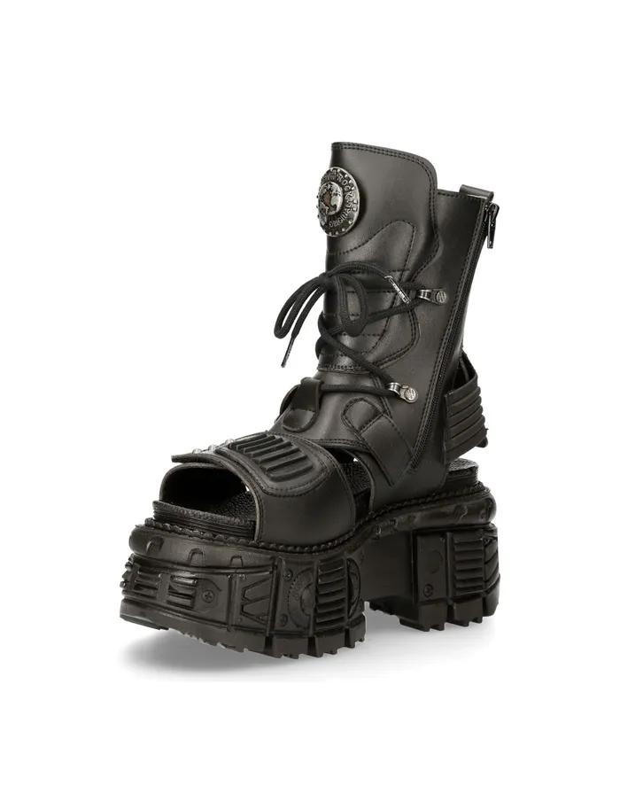 New Rock Platform WomenMen Ankle Boot Black Tank MBios107V1 New Rock Platform WomenMen Ankle Boot Black Tank MBios107V1