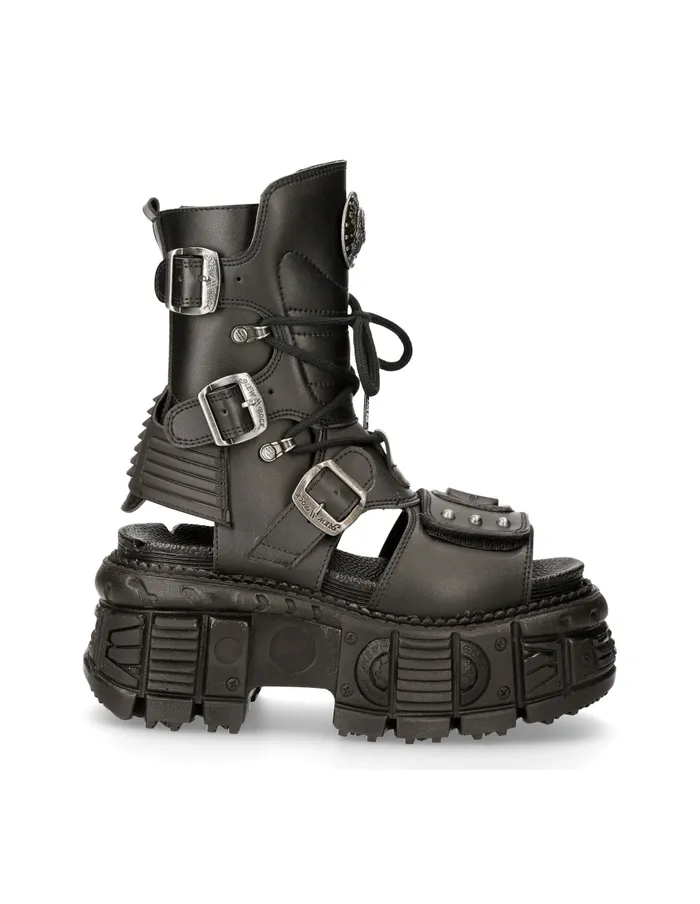New Rock Platform WomenMen Ankle Boot Black Tank MBios107V1 New Rock Platform WomenMen Ankle Boot Black Tank MBios107V1