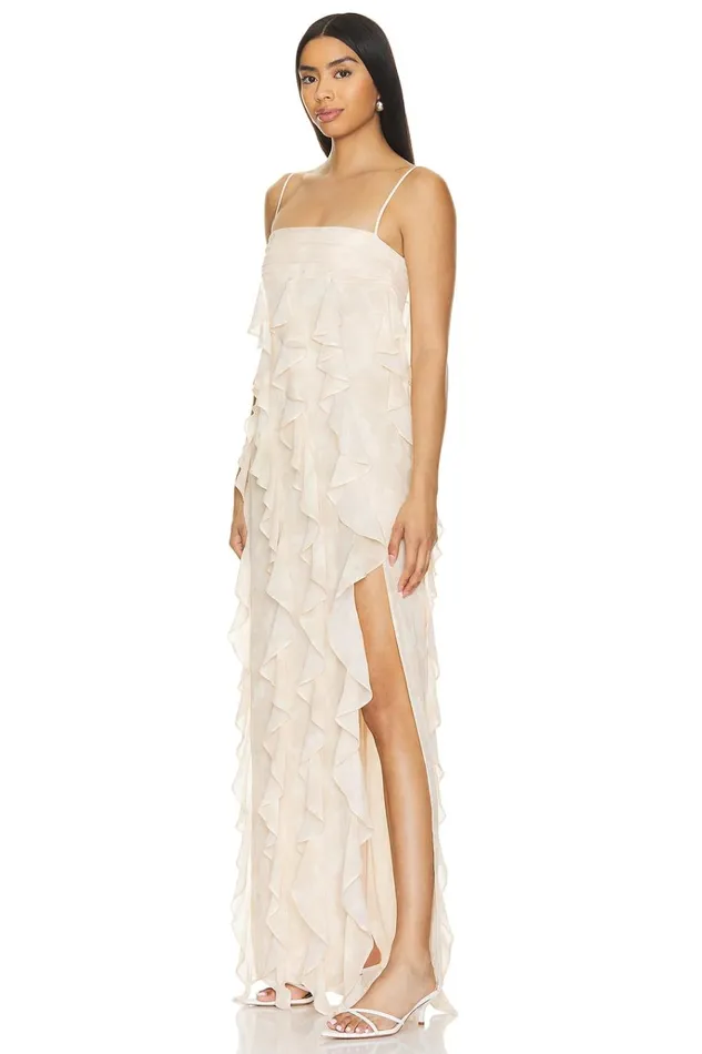 Noa Gown Sand Beige Floral Women Lovers Friends Dresses