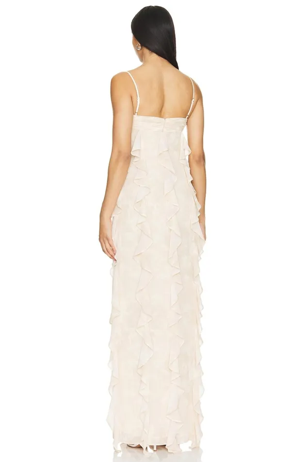 Noa Gown Sand Beige Floral Women Lovers Friends Dresses