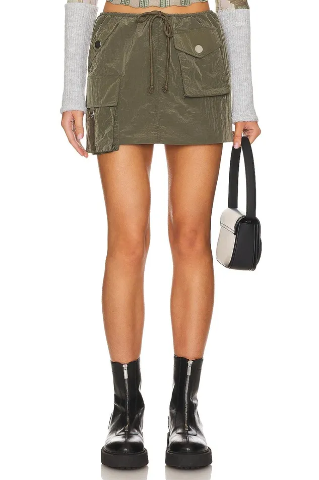Noah Cargo Skirt Olive Green Women Lovers Friends Skirts