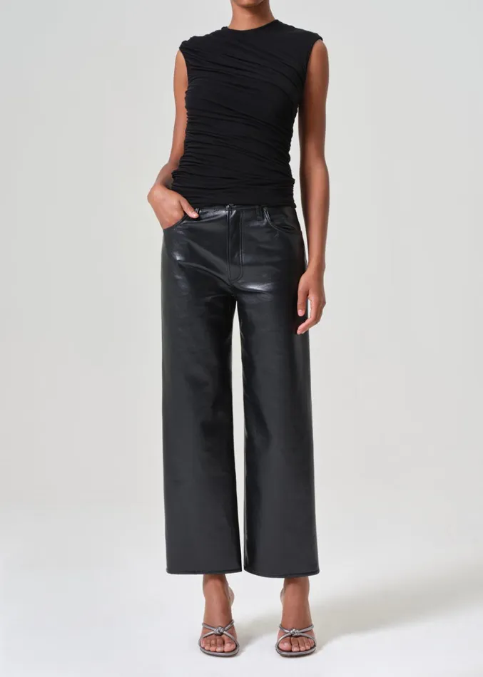 NonDenim Women Agolde Ren High Rise Wide Leg Recycled Leather Detox