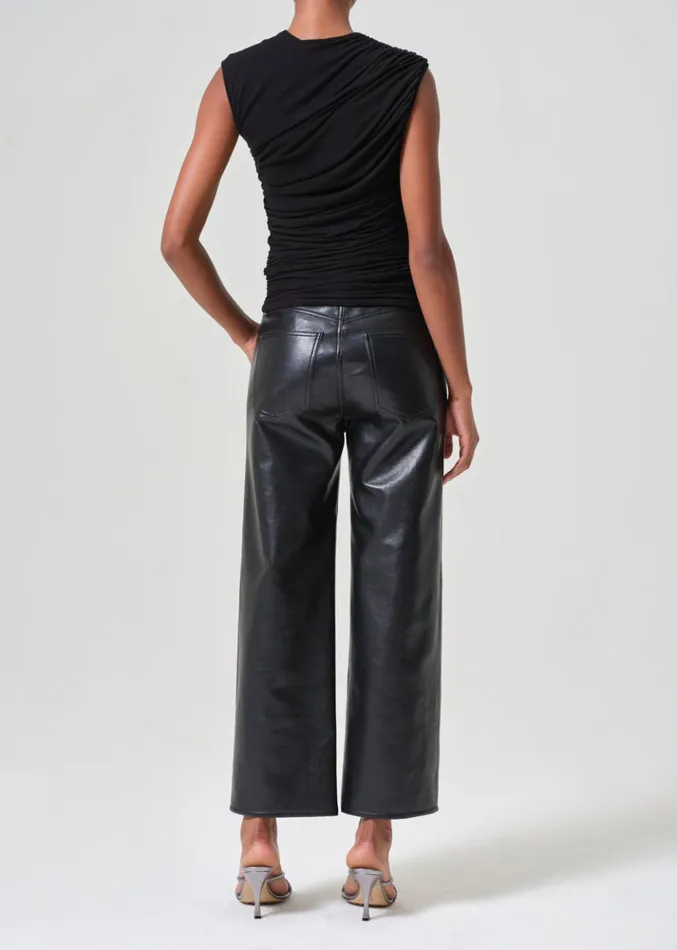 NonDenim Women Agolde Ren High Rise Wide Leg Recycled Leather Detox