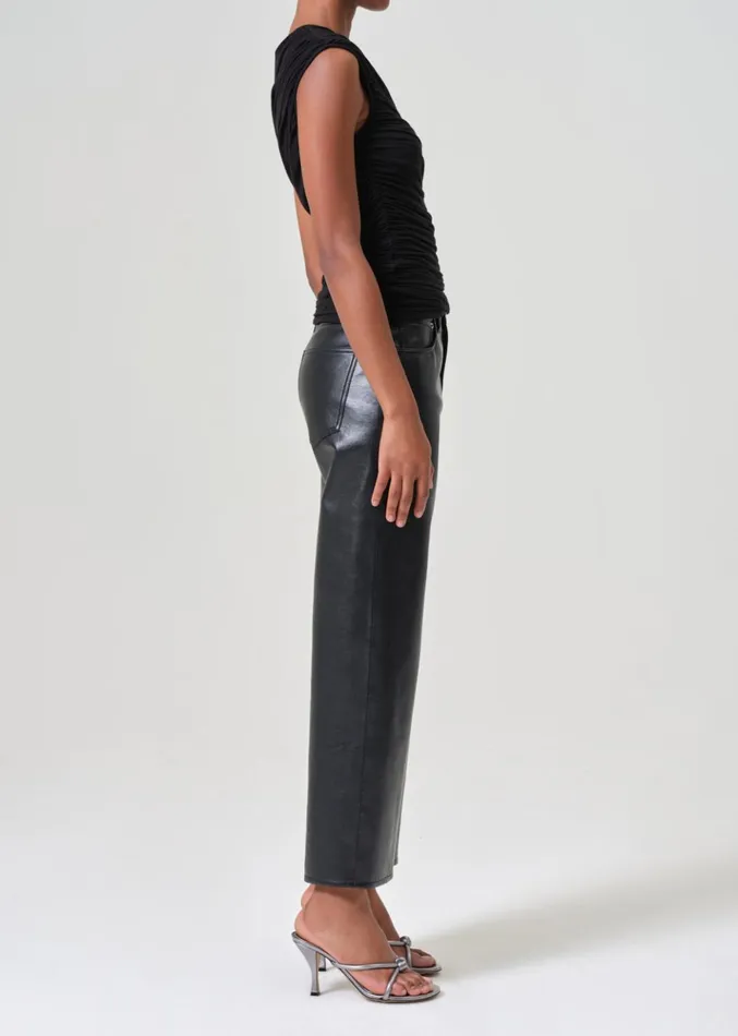 NonDenim Women Agolde Ren High Rise Wide Leg Recycled Leather Detox