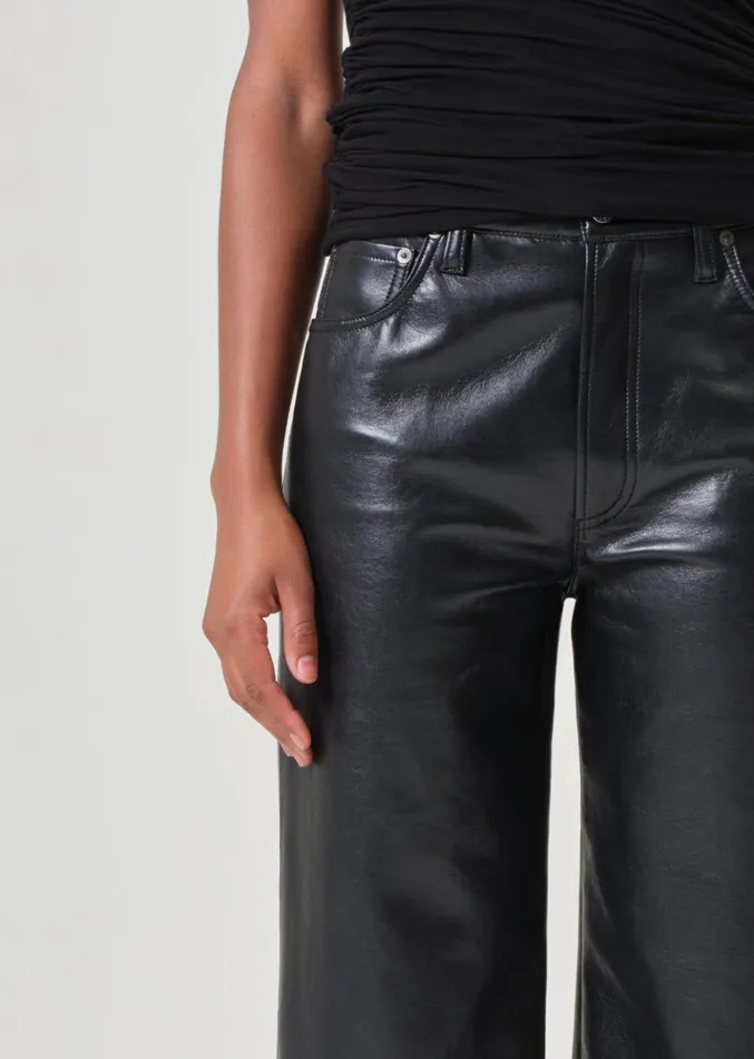 NonDenim Women Agolde Ren High Rise Wide Leg Recycled Leather Detox