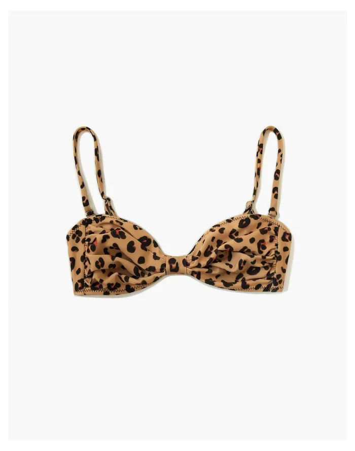 Novel Swim Cat Lady Bikini Top Dark Tan Women Madewell Swim Novel Swim Cat Lady Bikini Top Dark Tan Women Madewell Swim