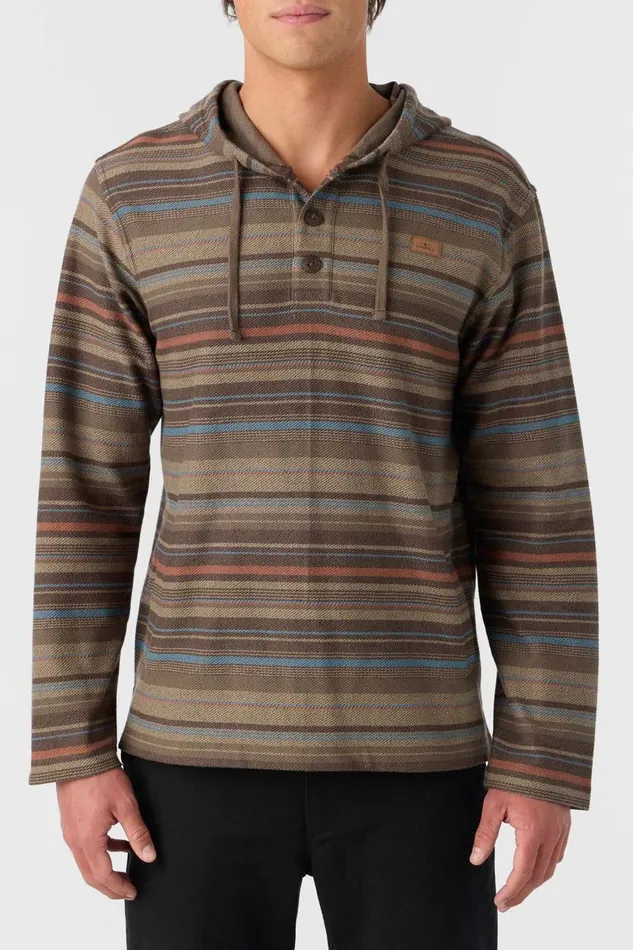 O039NEILL BAVARO STRIPE PONCHO PULLOVER FLEECE Chocolate Chip Men Clothing