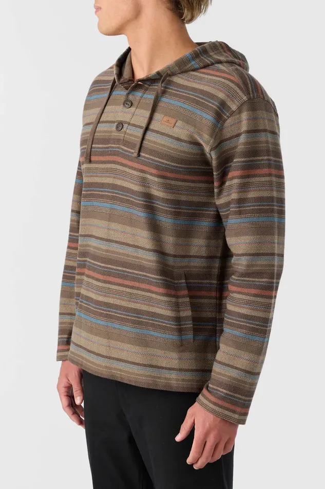O039NEILL BAVARO STRIPE PONCHO PULLOVER FLEECE Chocolate Chip Men Clothing