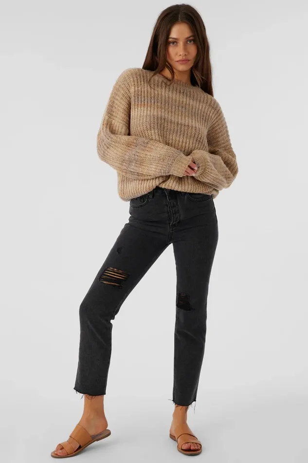 O039NEILL BAYOU OMBRE STRIPE SLOUCHY SWEATER Tobacc Brw Women Clothing