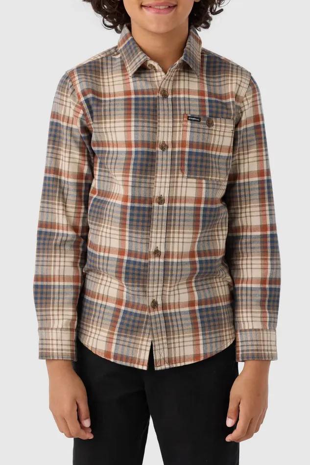 O039NEILL BOY039S WINSLOW FLANNEL LONG SLEEVE SHIRT Chocolate Chip Kids Boy039S Clothing