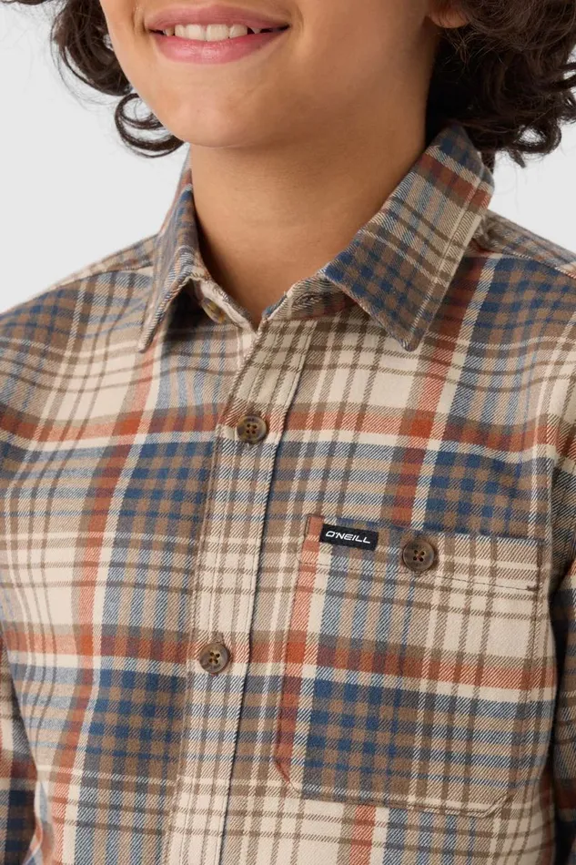 O039NEILL BOY039S WINSLOW FLANNEL LONG SLEEVE SHIRT Chocolate Chip Kids Boy039S Clothing
