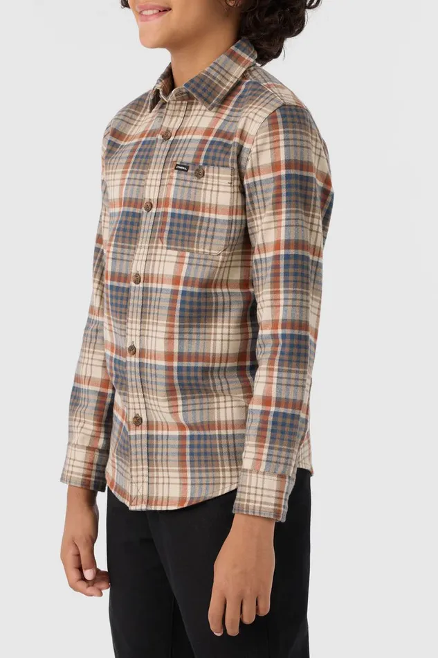O039NEILL BOY039S WINSLOW FLANNEL LONG SLEEVE SHIRT Chocolate Chip Kids Boy039S Clothing