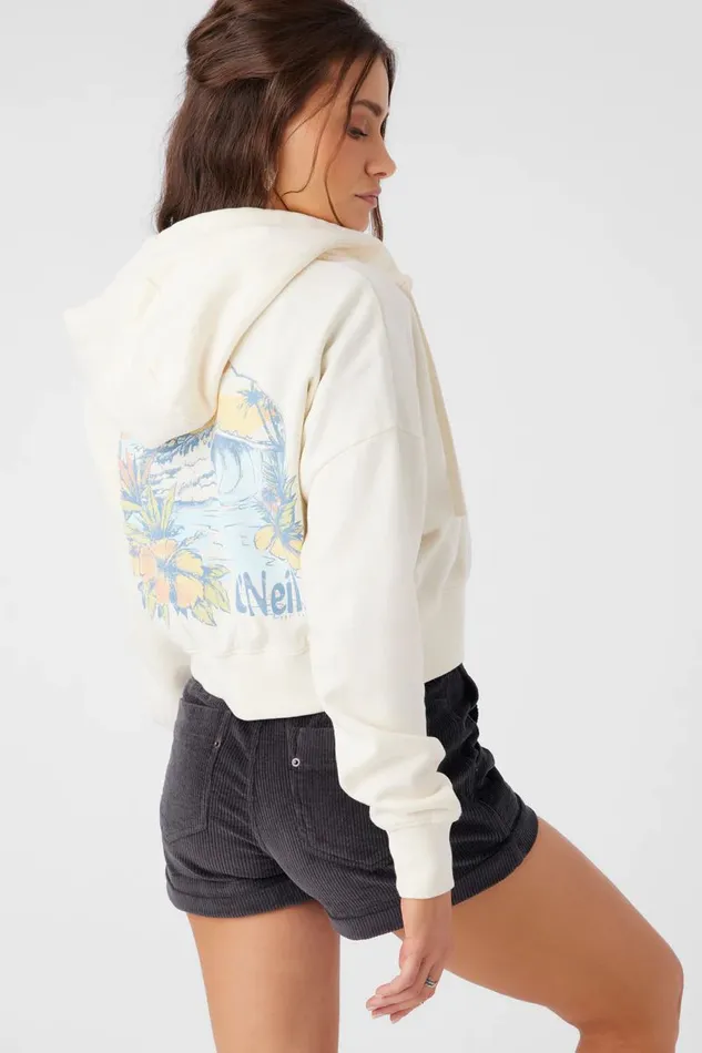 O039NEILL DARCIE HOODED ZIP FLEECE JACKET Winter White Women Collections
