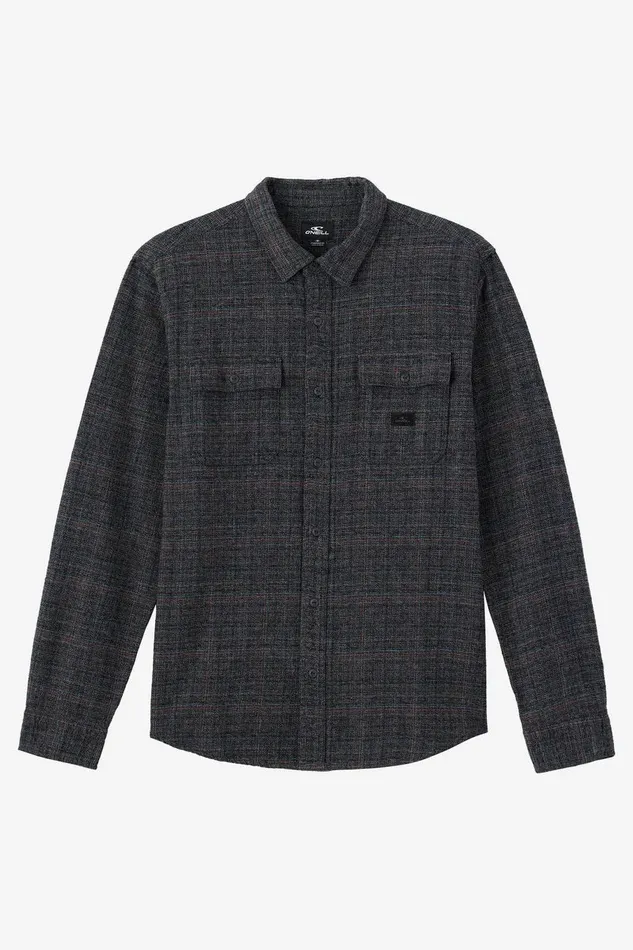 O039NEILL DAVIES FLANNEL STANDARD FIT LONG SLEEVE SHIRT Graphite Men Clothing