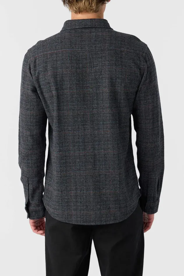 O039NEILL DAVIES FLANNEL STANDARD FIT LONG SLEEVE SHIRT Graphite Men Clothing