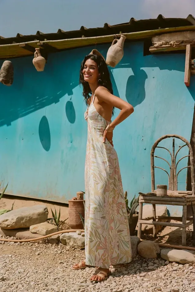 O039NEILL DAVINA DALIA FLORAL MAXI DRESS Skylight Women Clothing