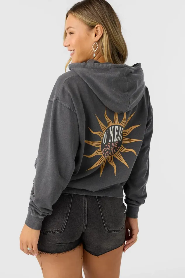 O039NEILL DRIFT HOODED FLEECE PULLOVER Washed Black Women Collections