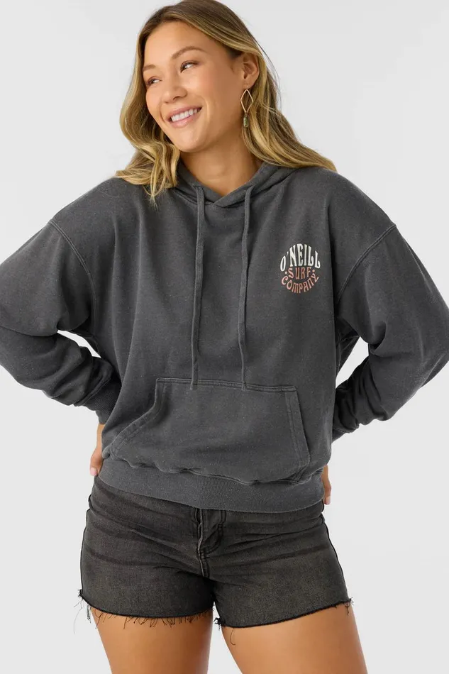 O039NEILL DRIFT HOODED FLEECE PULLOVER Washed Black Women Collections