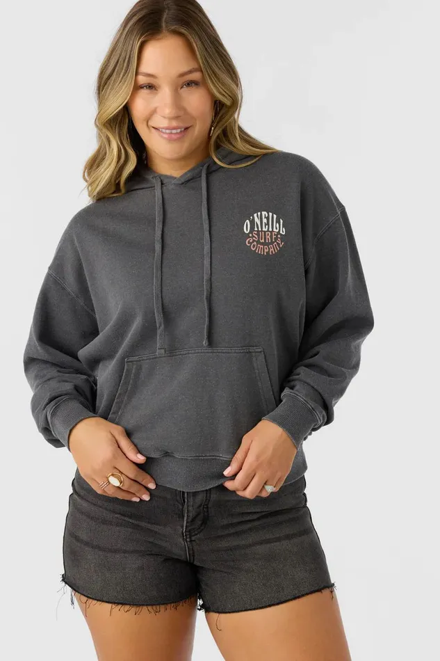 O039NEILL DRIFT HOODED FLEECE PULLOVER Washed Black Women Collections