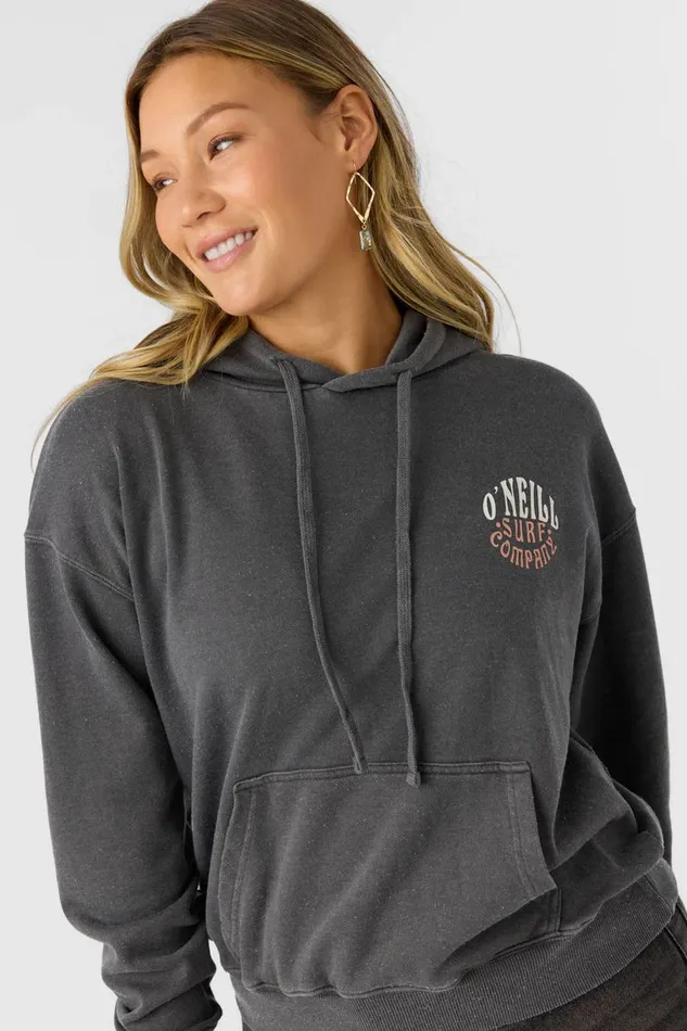 O039NEILL DRIFT HOODED FLEECE PULLOVER Washed Black Women Collections