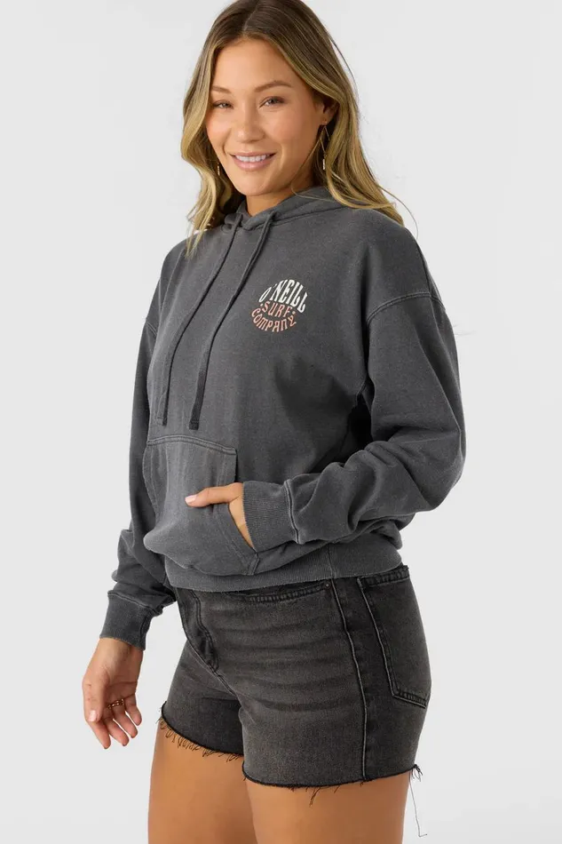 O039NEILL DRIFT HOODED FLEECE PULLOVER Washed Black Women Collections