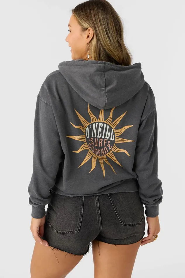 O039NEILL DRIFT HOODED FLEECE PULLOVER Washed Black Women Collections