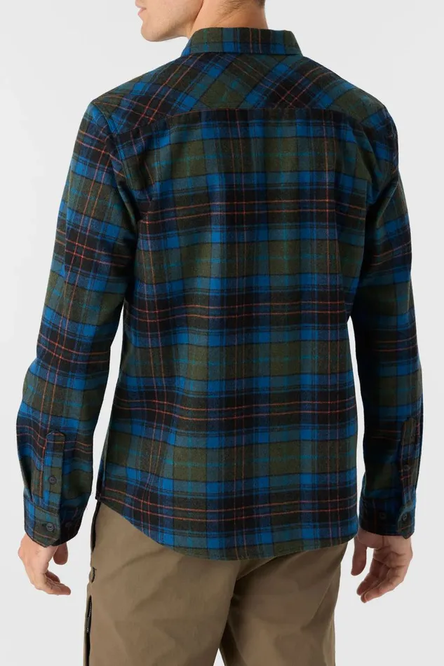 O039NEILL DUNE FLANNEL STANDARD FIT LONG SLEEVE SHIRT Dark Olive Men Clothing