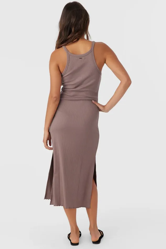 O039NEILL ERES RIB KNIT MIDI DRESS Deep Taupe Women Collections