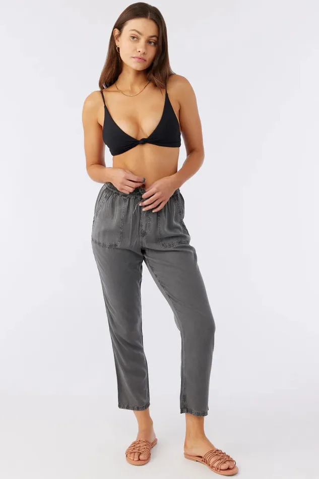 O039NEILL FRANCINA TWILL PANTS Black Women Clothing